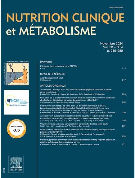 NUTRITION CLINIQUE METABOLISME